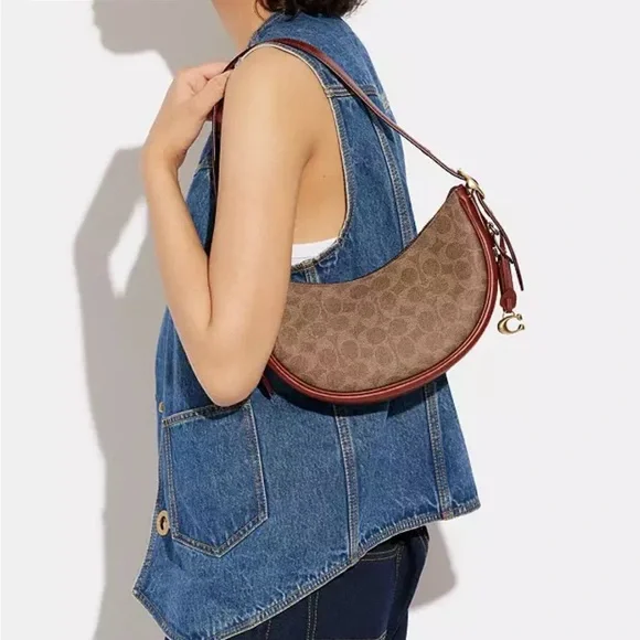 Coach Red and Tan Shoulder Bag - Picture 6 of 12